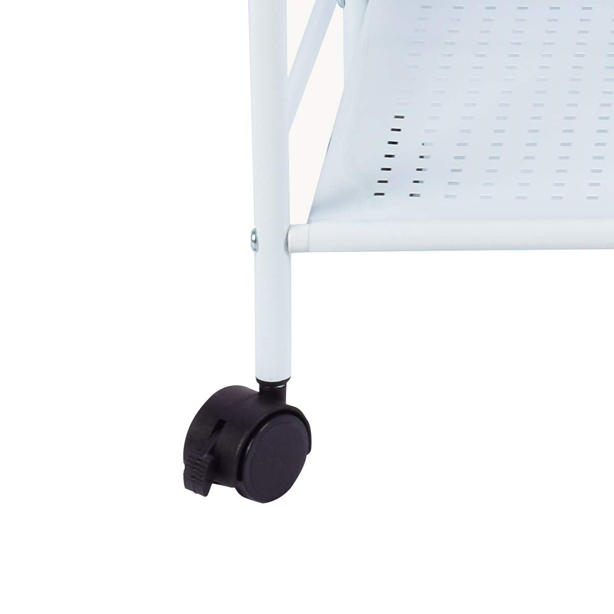 DRM 3 Tier Rolling Storage Trolley Utility Cart, Salon Beauty Trolley with Wheels, Spa System Storage Cart, White