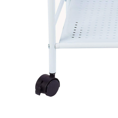 DRM 3 Tier Rolling Storage Trolley Utility Cart, Salon Beauty Trolley with Wheels, Spa System Storage Cart, White