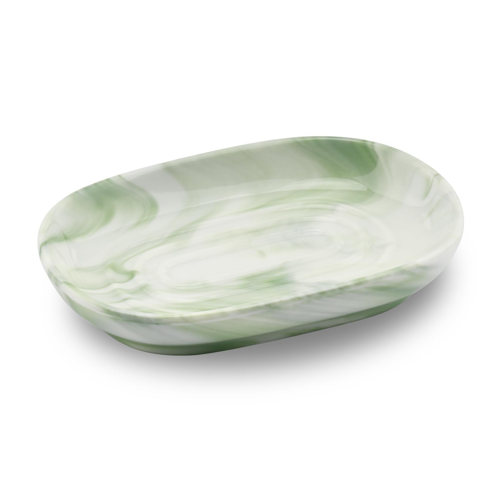 YoHyien Ceramic Soap Dish, Anti-Slip Marble Soap Dish for Bathroom, Soap Tray Dish, Soap Holder for Shower, Kitchen, and Sink