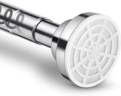 Tension Rod for Curtain - Extendable upto 66-109 cm - No Drill & Rust Proof Shower Curtain Rods for Bathroom - Silver Curtain Pole