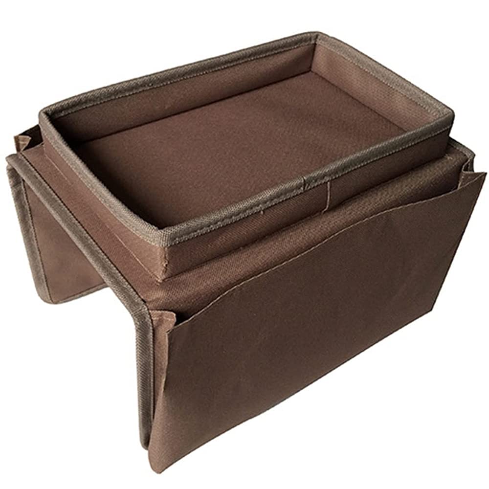 Cysocool Sofa Candy Organizer w/ Tray Sofa Armrest Organizer w/ Cup Holder Couch TV Remote Caddy Sofa Storage Bag Tablet Book Magazines DVD