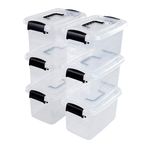 Uumitty 6 Packs Plastic Storage Box, 5 Litre Small Storage Organizer Bin