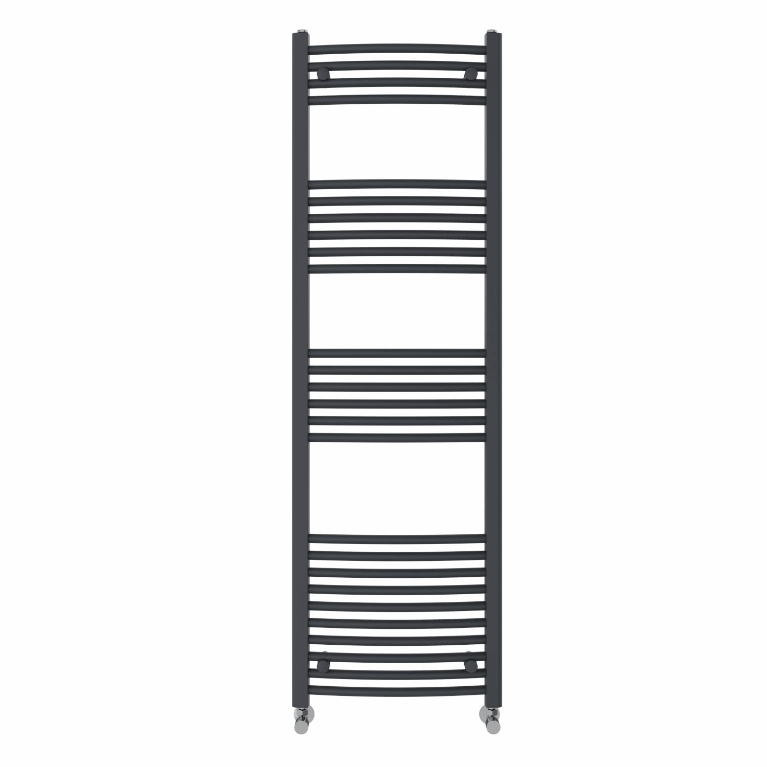 NRG Anthracite Heated Towel Rail Curved Designer Radiator - 1600×500mm