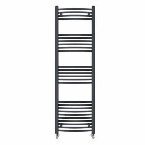 NRG Anthracite Heated Towel Rail Curved Designer Radiator - 1600×500mm