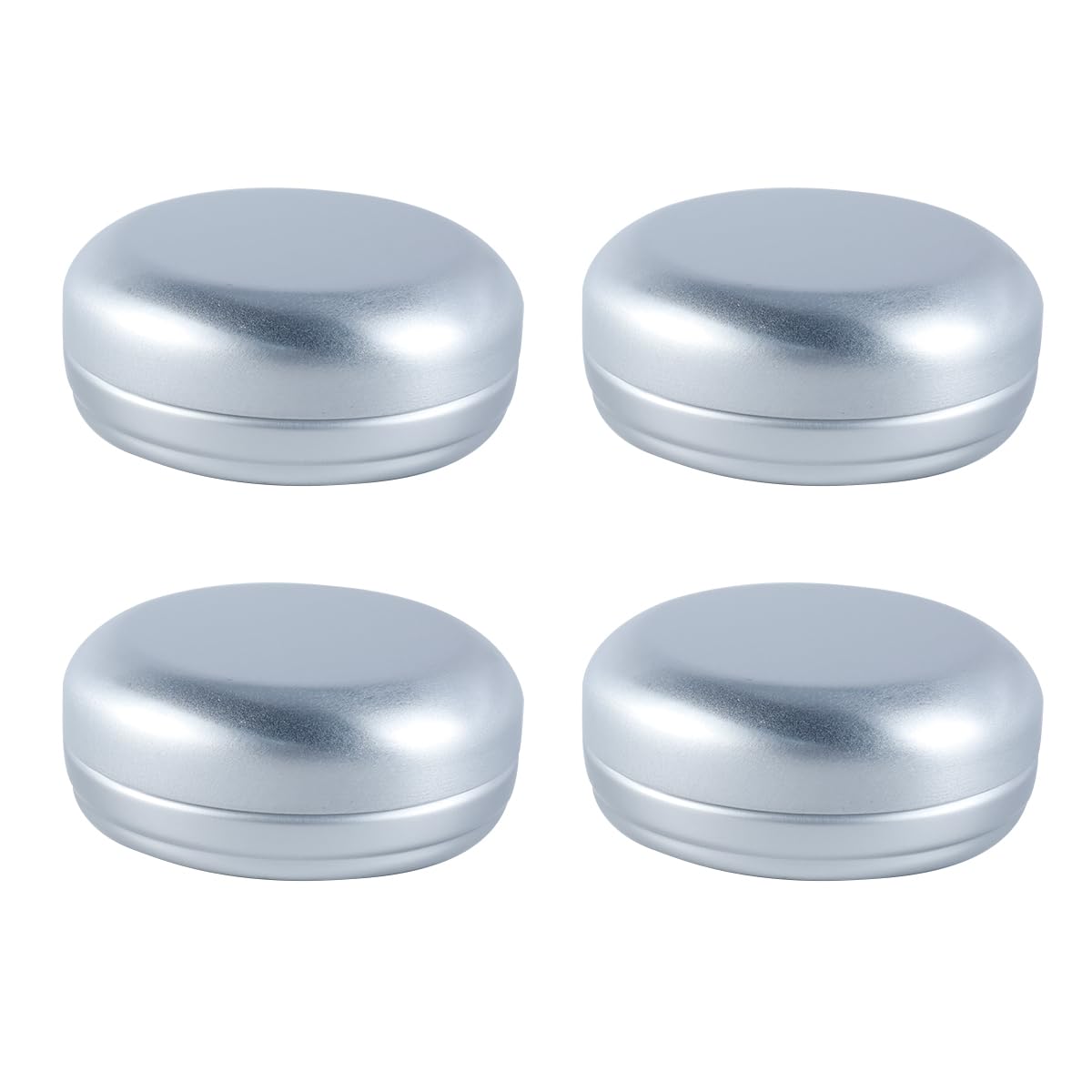Enwye 4pcs Round Aluminum Soap Container Lightweight Travel Soap Dish with Drain for Bathroom & Portable Use