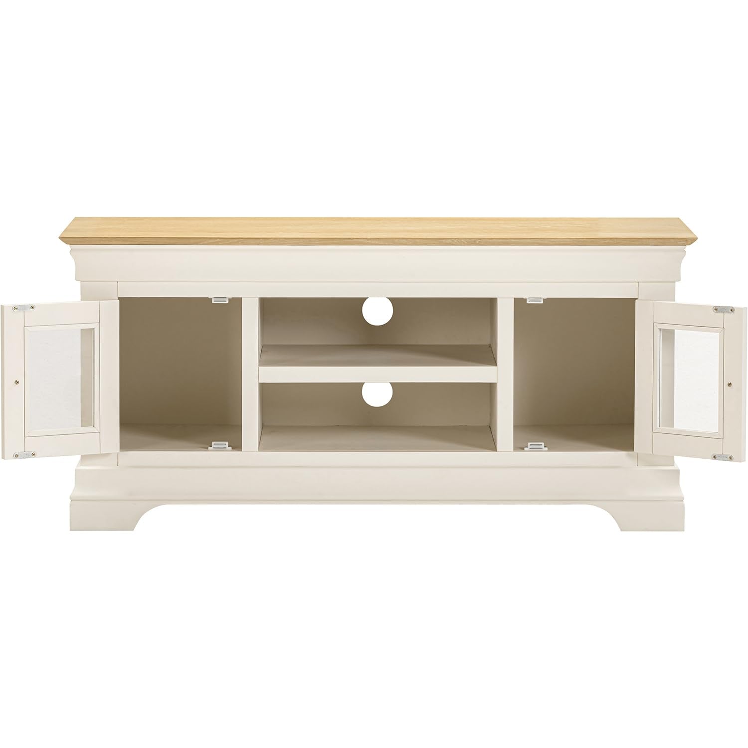 Seconique Bordeaux Small Tv Stand in Ivory/Oak
