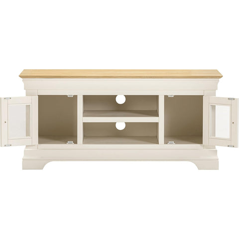 Seconique Bordeaux Small Tv Stand in Ivory/Oak