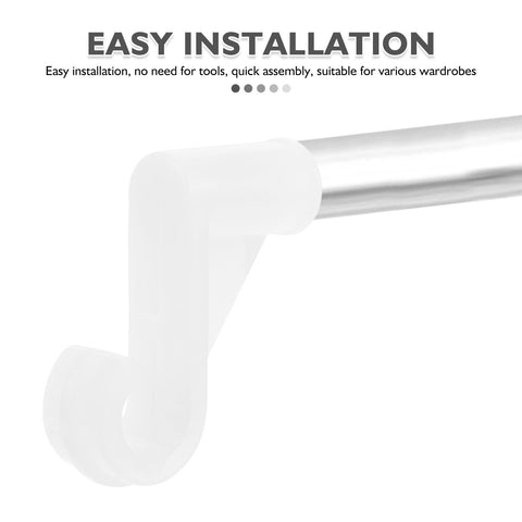 Outanaya 10 pack Wardrobe Hook Clothes Rod Bracket Support Closet Rod Holder Hooks Wardrobe Rail Support for Hanging Clothes Bedroom Hook Space