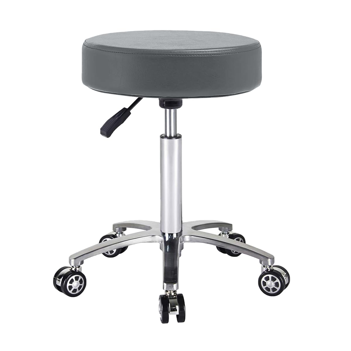 Antlu Massage Stool Chair on Wheels for Beauty Kitchen Salon Home Office, Adjustable High Rolling Swivel Stool (Grey)