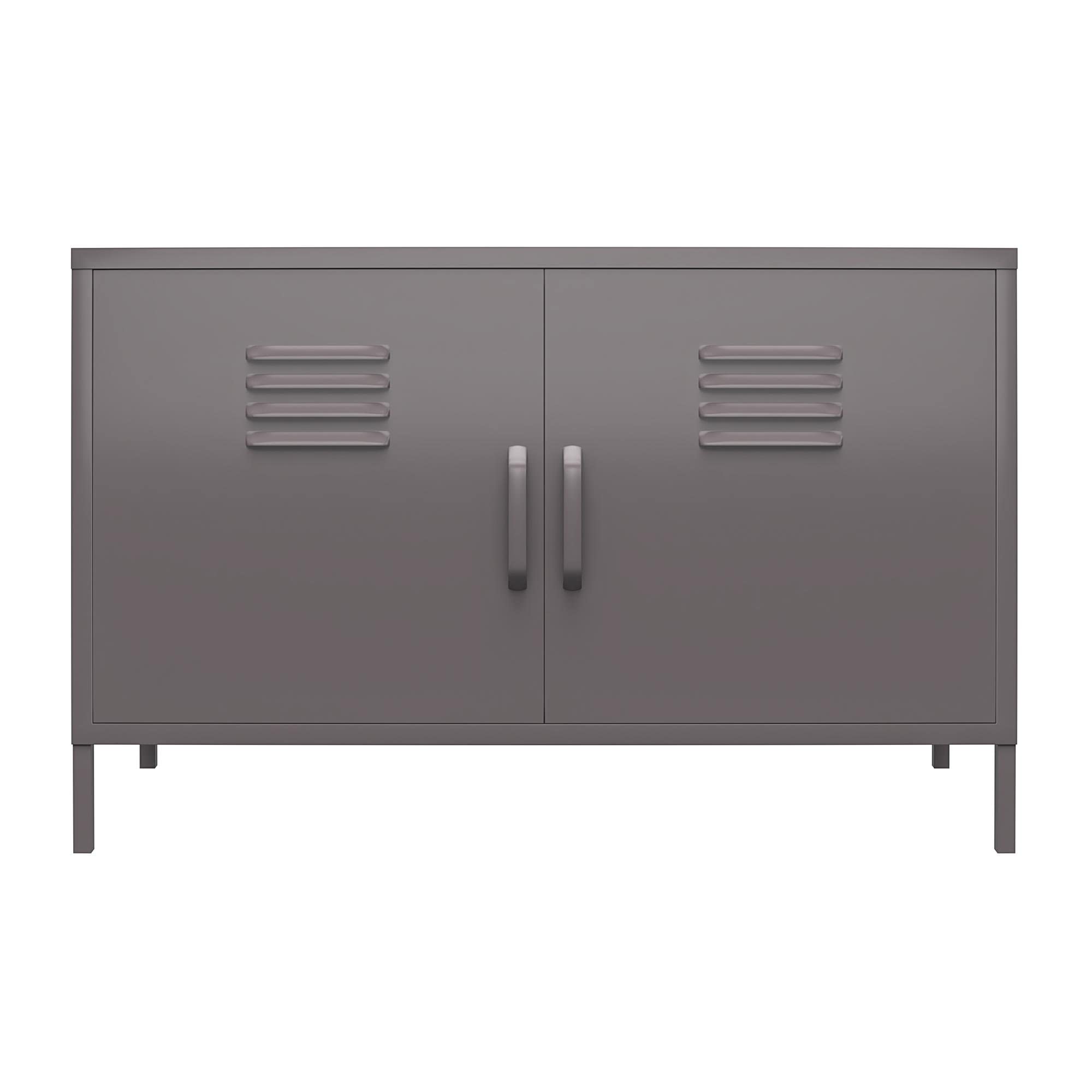 DHP Furniture Bradford 2 Door Metal Accent Cabinet Grey