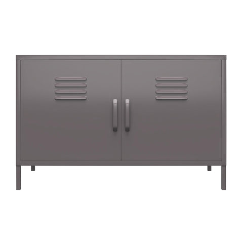 DHP Furniture Bradford 2 Door Metal Accent Cabinet Grey
