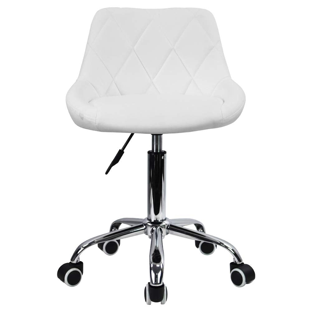 KKTONER Office Computer Desk Chair Mid Back PU Leather Height Adjustable Swivel Modern Task Chair Home Vanity Chair Drafting Work SPA Salon Stools