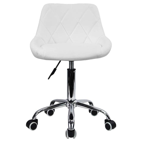 KKTONER Office Computer Desk Chair Mid Back PU Leather Height Adjustable Swivel Modern Task Chair Home Vanity Chair Drafting Work SPA Salon Stools