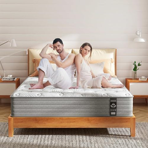 CIUANCE Double Size Mattress 4FT6, 10 Inch Gel Infused Double Mattress with Individual Pocket Springs for Ultimate Support & Pressure Relief