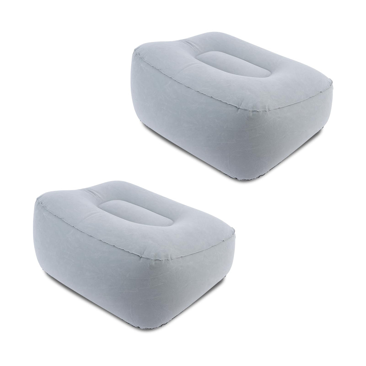 Inflatable Foot Rest for Travel 2 Pack, Inflatable Foot Rest Pillow for Car Office Home (Grey)