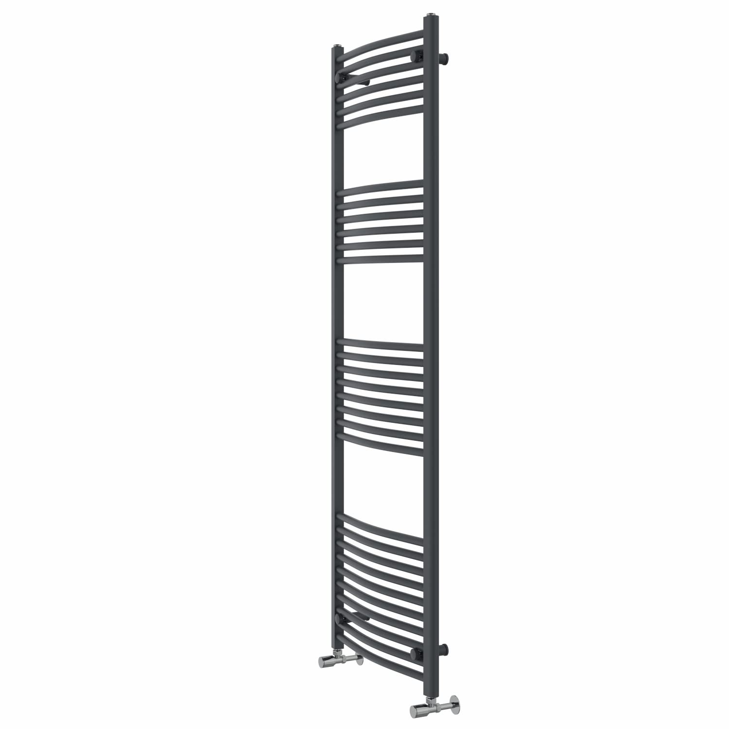 Warmehaus Curved Heated Towel Rail Anthracite Radiator 1800x600mm