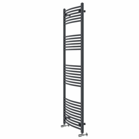 Warmehaus Curved Heated Towel Rail Anthracite Radiator 1800x600mm
