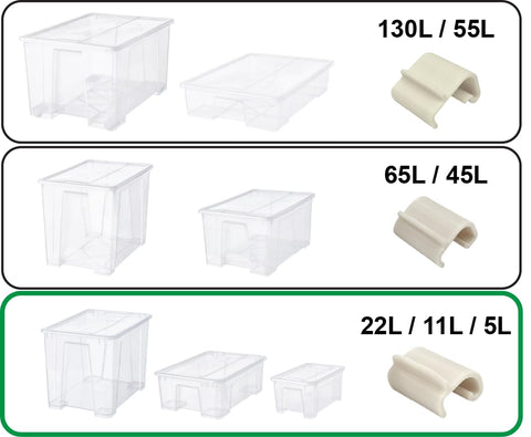 Sealing Clips for IKEA Samla Box Boxes Rounded Compatible with Ikea Samla Clips ... (Pack of 12, 5L/11L/22L)