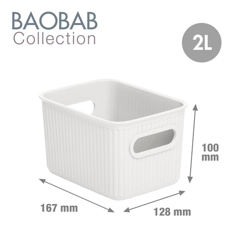 TATAY Storage Basket Baobab 29.4x38.5x16 cm Set of 4 Organiser Boxes