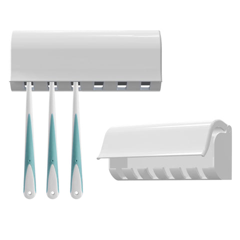 Linkidea 6 Slots Toothbrush Holder Wall Mounted, 2 Pack RV Organizer Hanger with Cover
