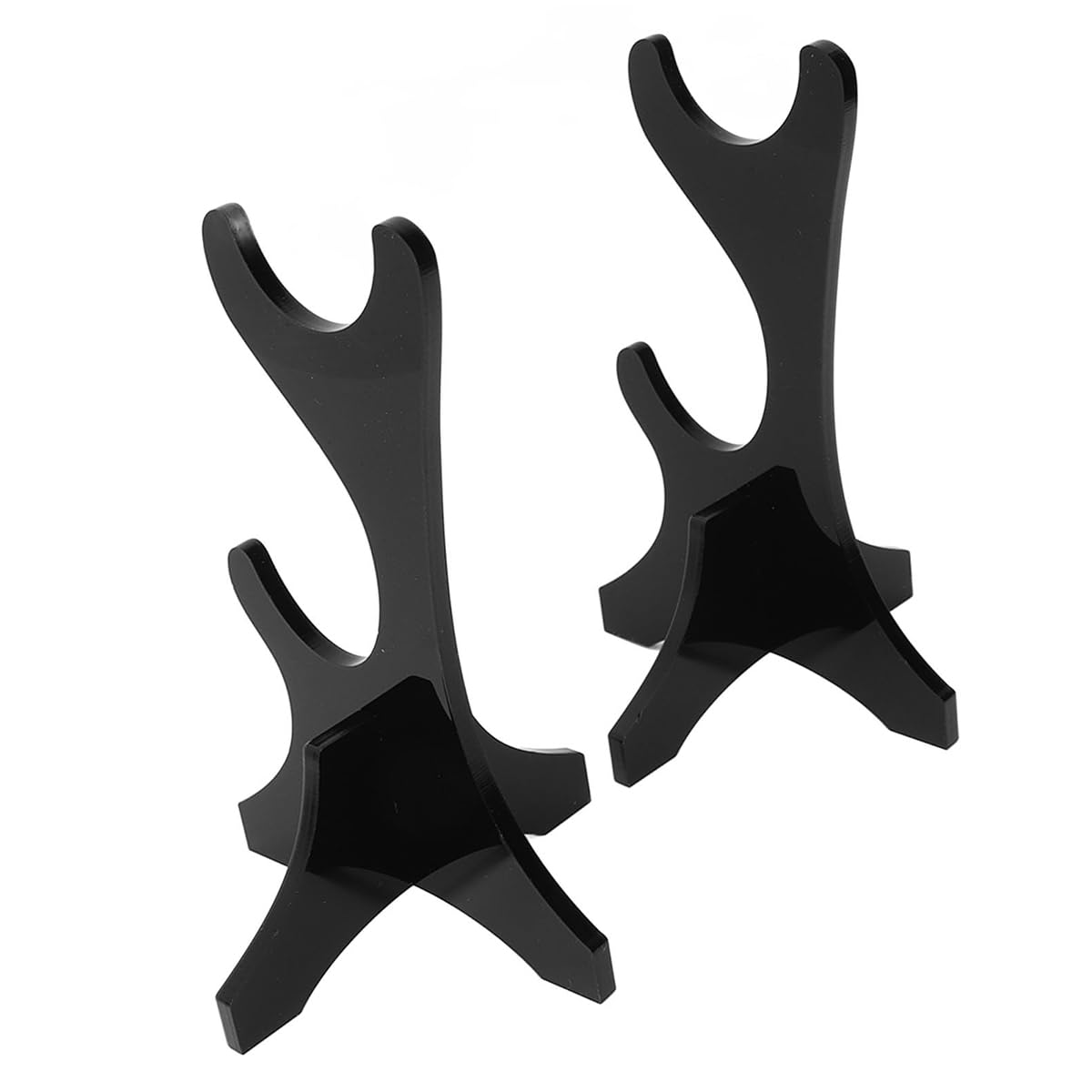 VOANZO 2pcs Acrylic Stands Stylish Black Display Hooks for Home Living Room and Wand Showcases