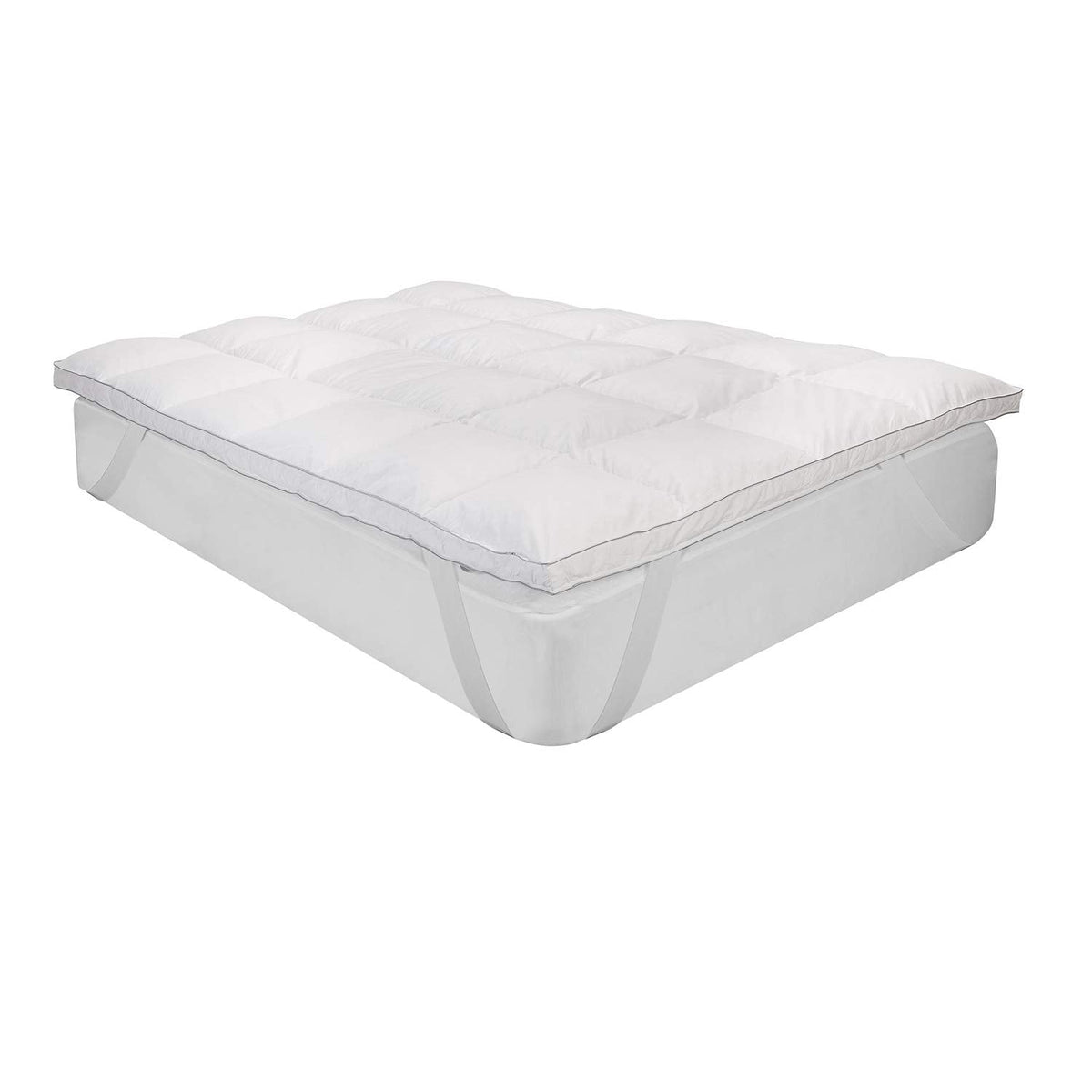 Classic Blanc Topper/Mattress Topper Goose Down extramullido, Cotton Cama 140-140 x 190 cm white