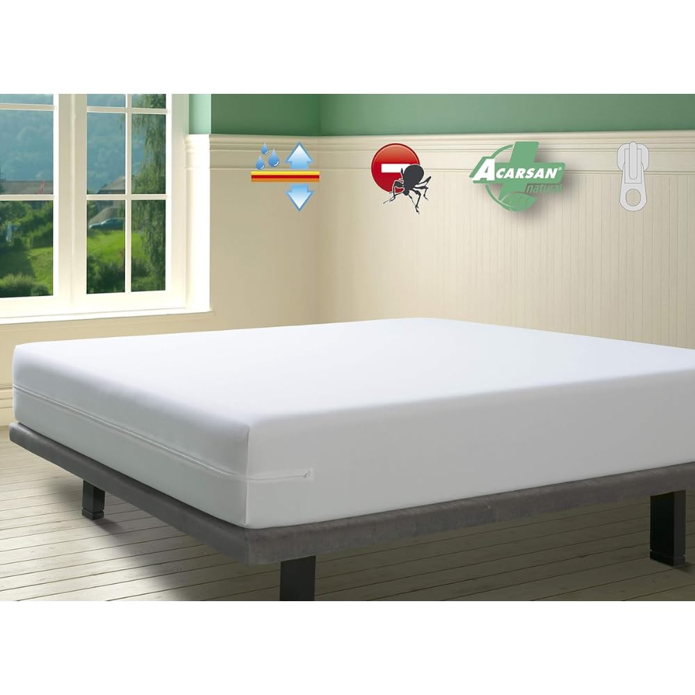 Savel-Waterproof and Breathable Mattress Cover including Anti-dustmite treatment |100x190/200cm | Heights up to 30 cm