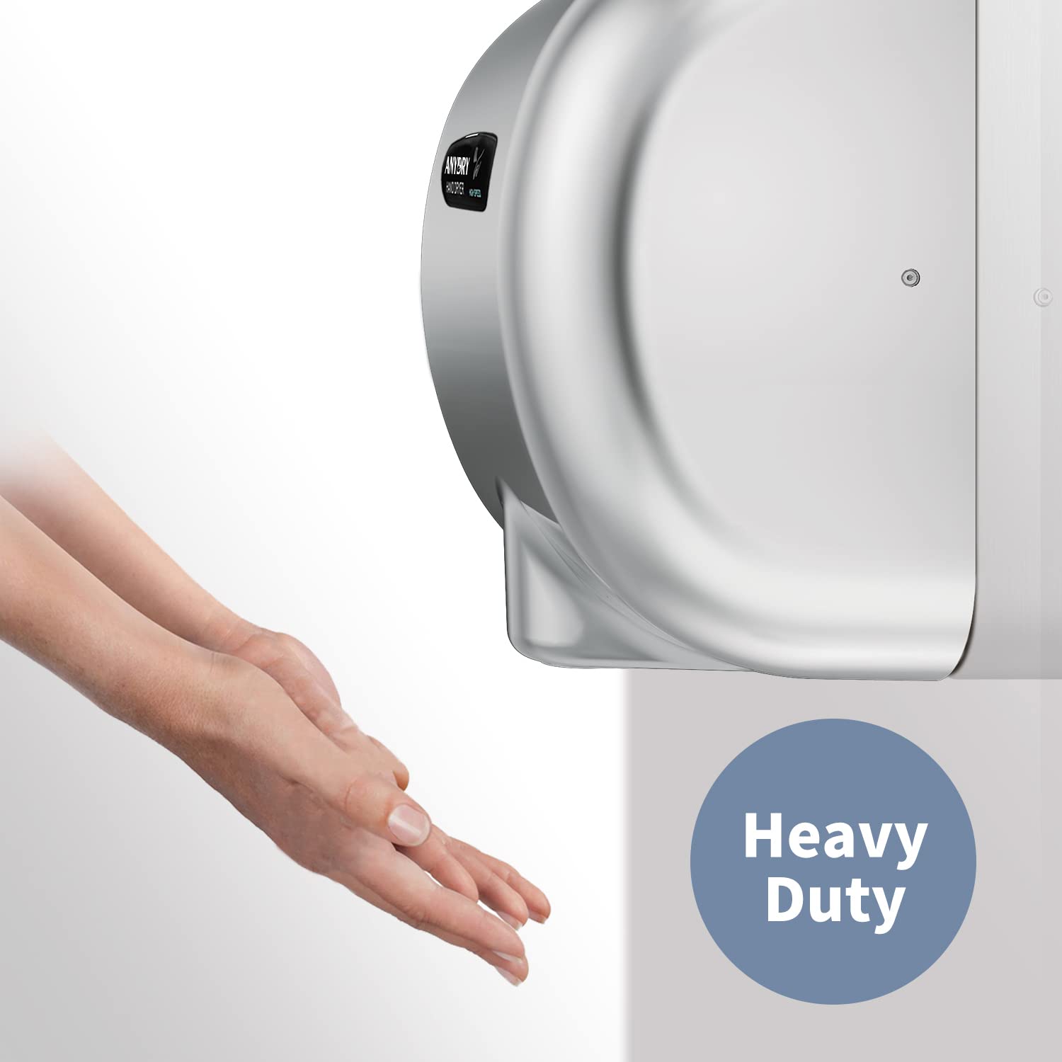 anydry 2800B Commercial Hand Dryer For Toilets,Heavy Duty Stainless Steel Electric Hand Dryers,With Banner.(Polished)