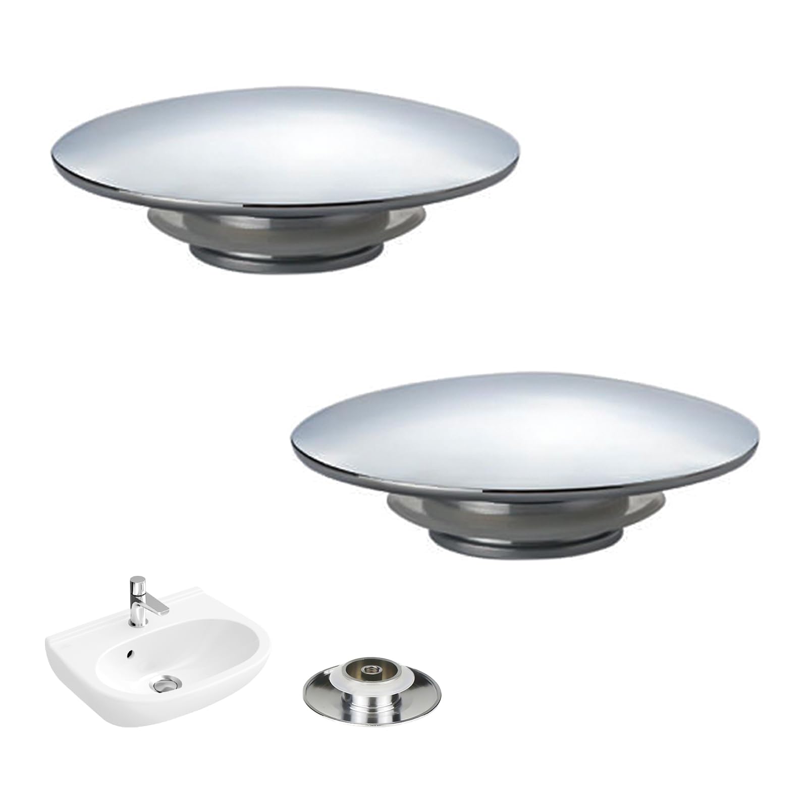 2 Pcs Bathroom Sink Push Button Replacement Parts, Easy Pop Up Bathroom Sink, 66mm Push Button Pop Up Sink Waste Drain Stopper