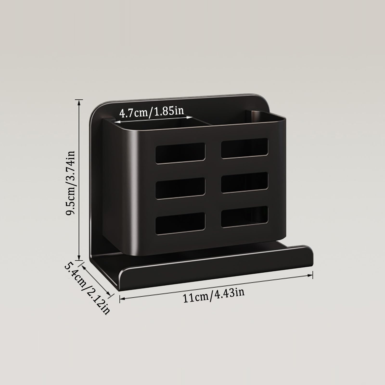 YESENT Black Toothbrush Holder wall Mount, Aluminum，No Drilling Required