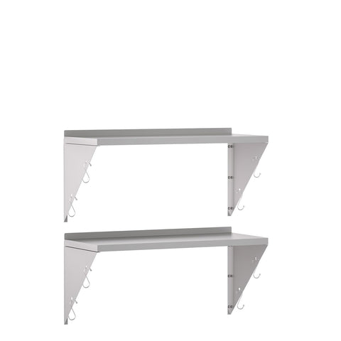 TAIMIKO Stainless Steel Wall Shelf 60x30cm, 2PCS