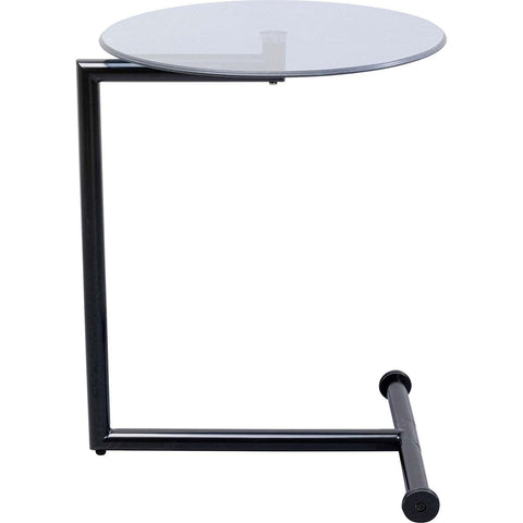 KARE Design Side Buffet Easy Living Black, 46 cm Diameter, Modern, Stainless Steel, Glass, Round Living Room Buffet, Bedside Buffet, Coffee Buffet
