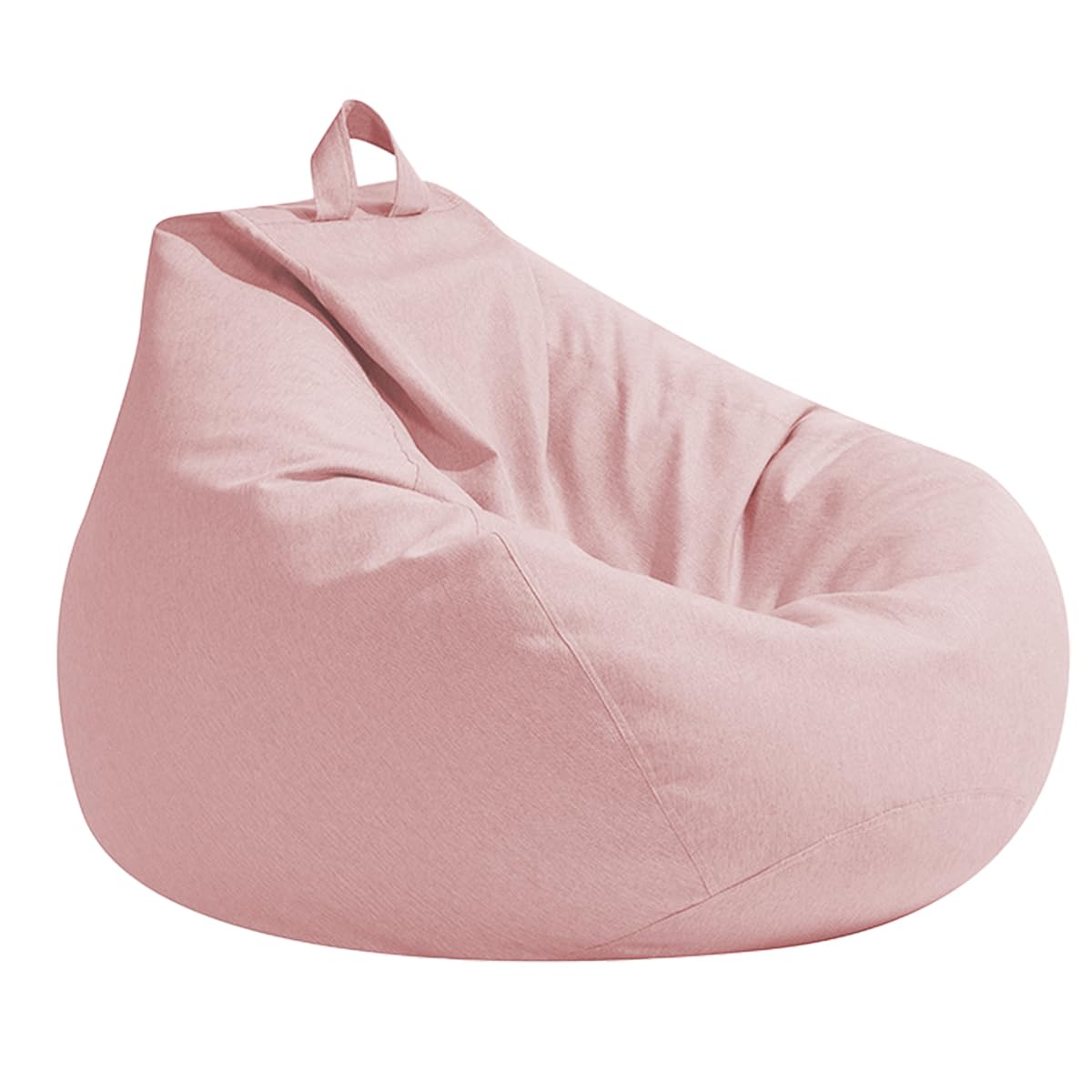 Highdi Kids Bean Bag Without Fillings - Cotton Linen Durable & Comfortable, Pink Storage Bean Bag Chair for Living Room/Gaming Room