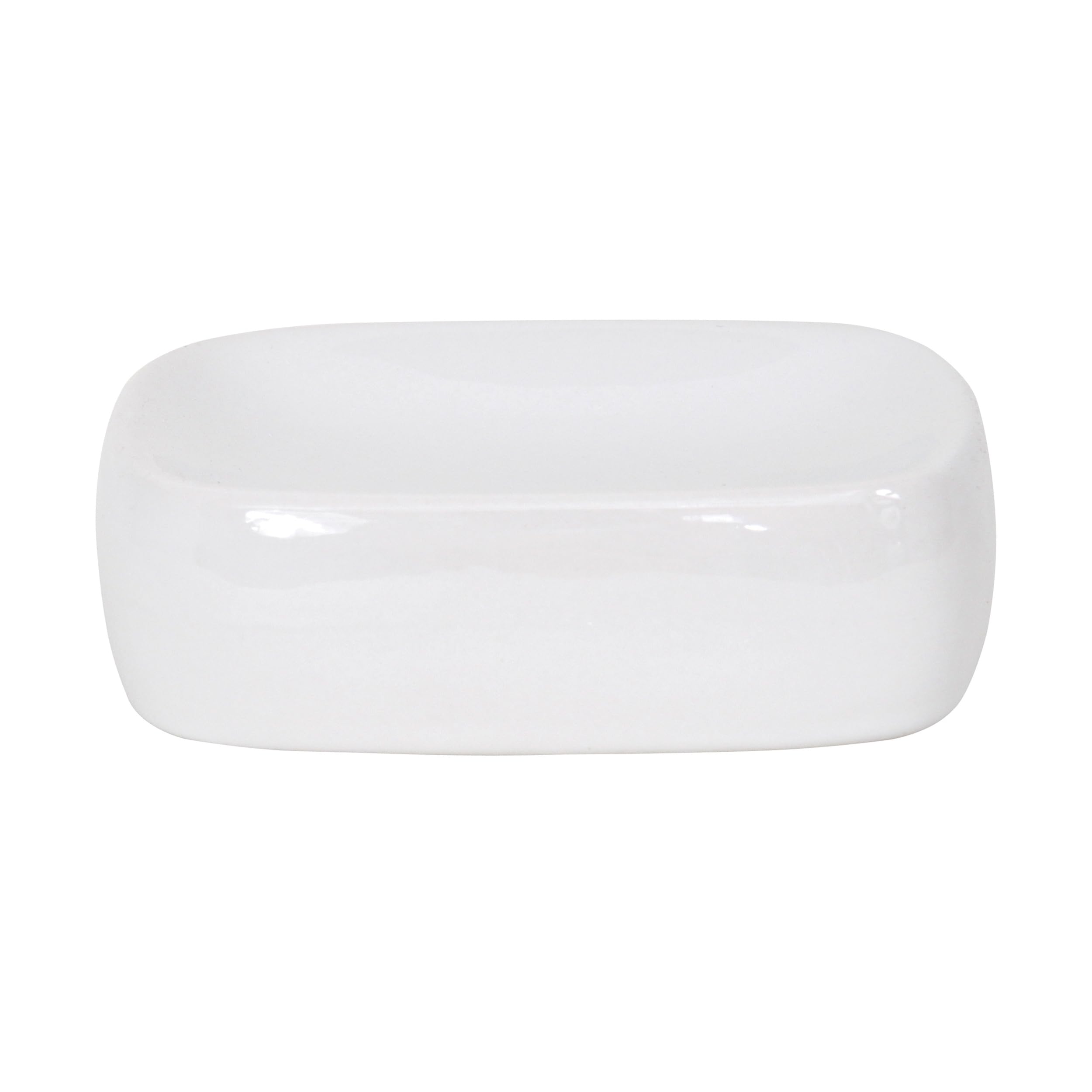 MSV Ceramic Soap Holder, White