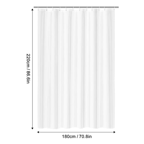 LUKDUNG 180 x 220 cm Polyester Textile Shower Curtain Anti-Mould for Bathroom, Curtain for Bathtub Shower Made of Fabric Waterproof Washable Shower