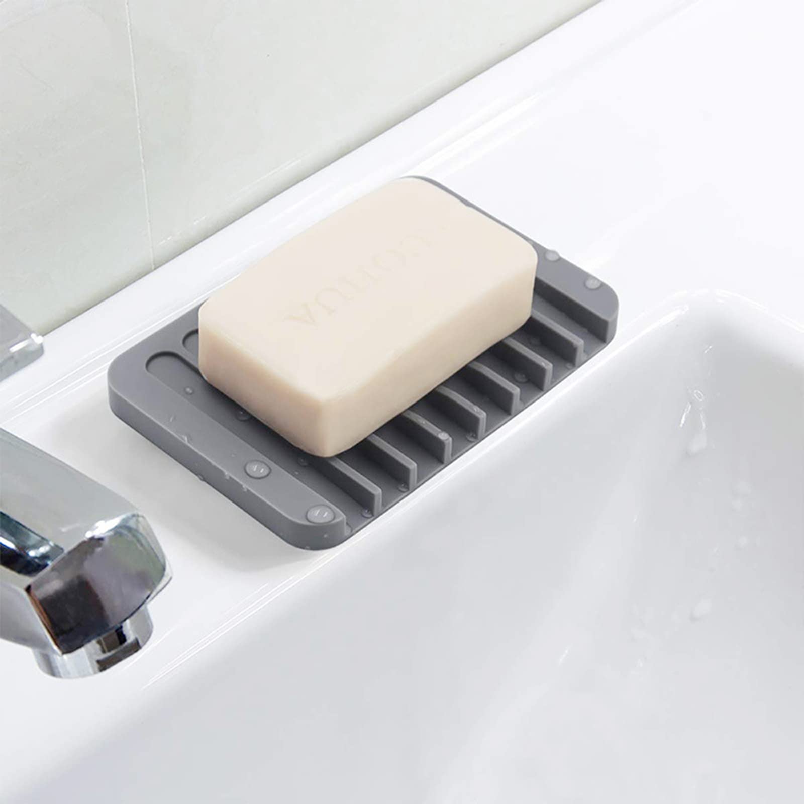 1 Pc Soap Dish,Soap Box,Soap Dish with Drainage(Gray)