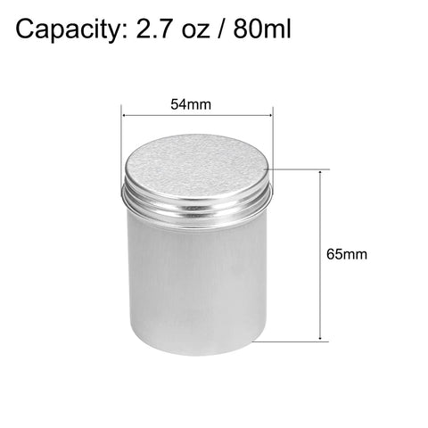 sourcing map 6 Pack 4.4oz Round Aluminum Cans Tin Can Screw Top Metal Lid Containers for Crafts, 130ml