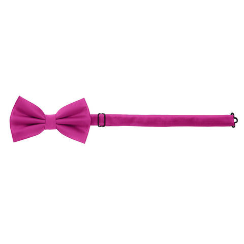 MASADA bow tie magenta - men's accessory in silk-look, continuously adjustable, handmade with hook closure - 12 x 6 cm