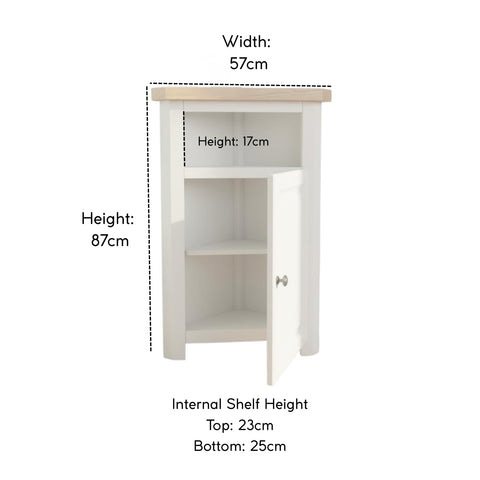 GROF GROFurniture Snow White finish Tall Corner Cabinet, Triangle Unit open compartment with shelf fit all Livingroom, Bathroom & Hallway