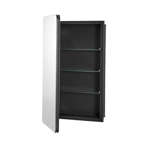 VEVOR Medicine Cabinet, 16.5 x 27.5 inch, for Bathroom with Mirror, Aluminum Frame Bathroom Wall Cabinet, 3-layer Adjustable Shelves