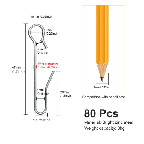 HLIWS 80 Pcs Curtain hanging hooks,for hanging shower curtains and curtains