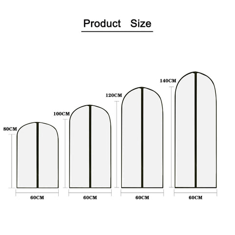 Garment Covers Dustproof Clothes Covers Moth Proof Coat Bag with Zip PEVA Translucent Dress Cover Waterproof Anti-mite Breathable Suit Protector