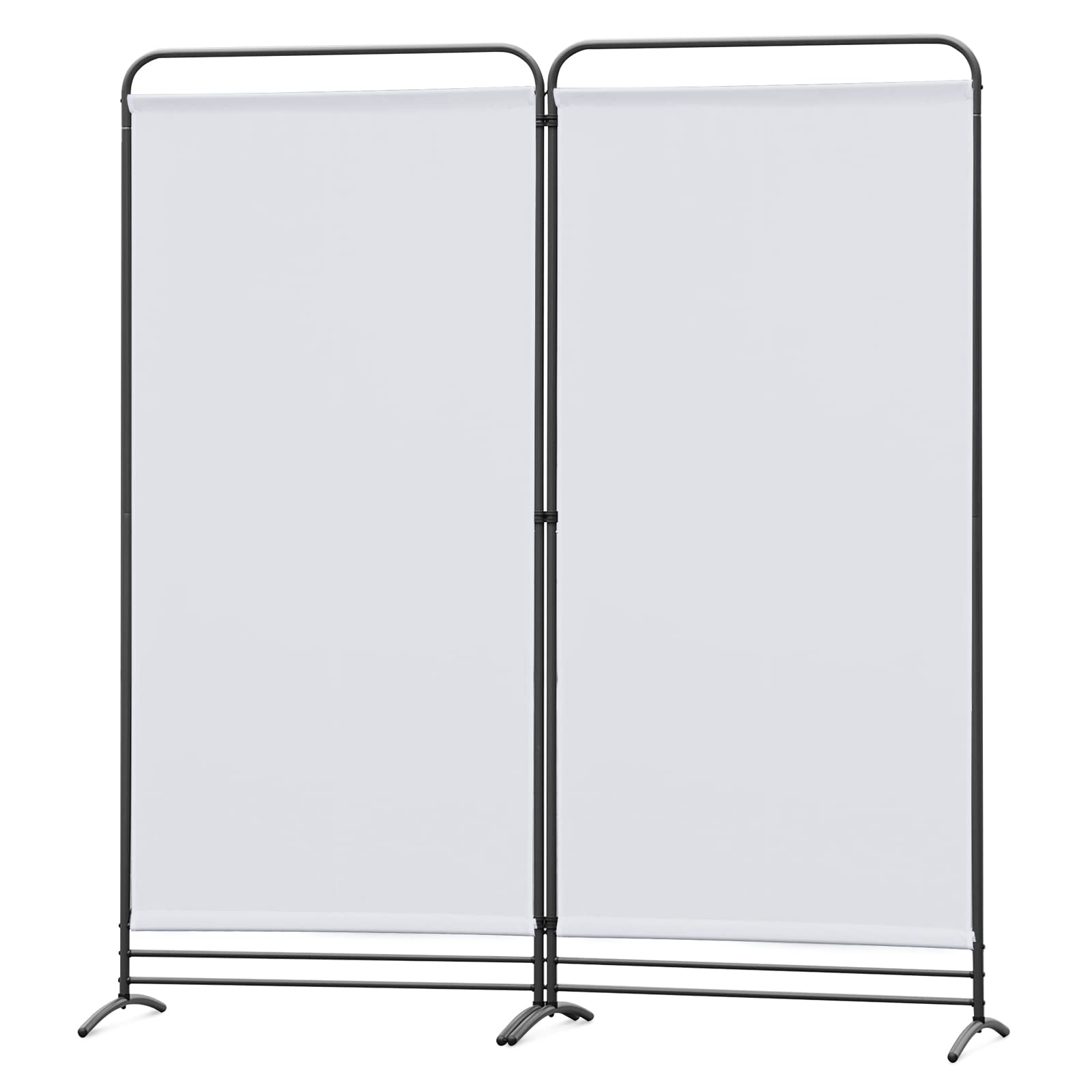 Angel Living 2 Panels Folding Room Divider, Privacy Screen Composed of Polyester Fabric and Sturdy Iron Frame