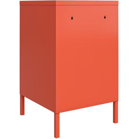 DHP Cache Metal Locker End Table Orange