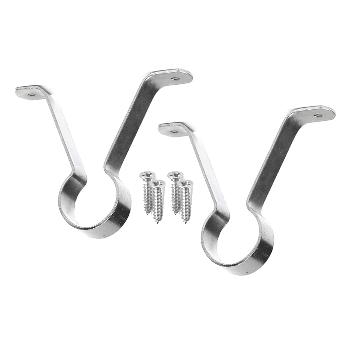 25mm Wardrobe Rail Centre Support Brackets, Chrome, Pack of 2