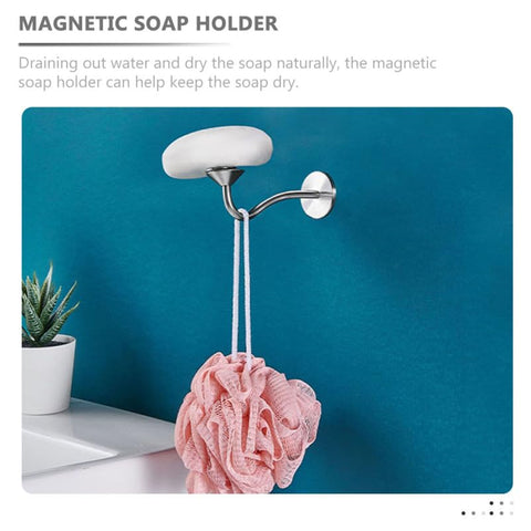 Magnetic Soap Holder for Shower Bathroom, Wall Mounted Stainless Steel Soap Rack, Self-Draining Bar Dish, No Drilling Installation