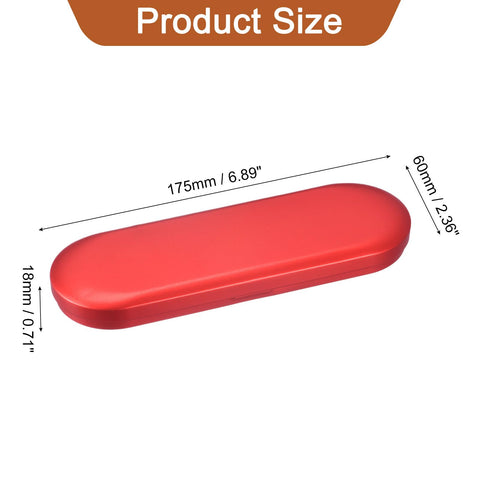 sourcing map 1 Pcs Metal Tin Box Container, 6.9x2.4x0.7 Inch Oval Empty Hinged Lid Box Mini Portable Storage Containers for Candy Drawing Pin Crafts