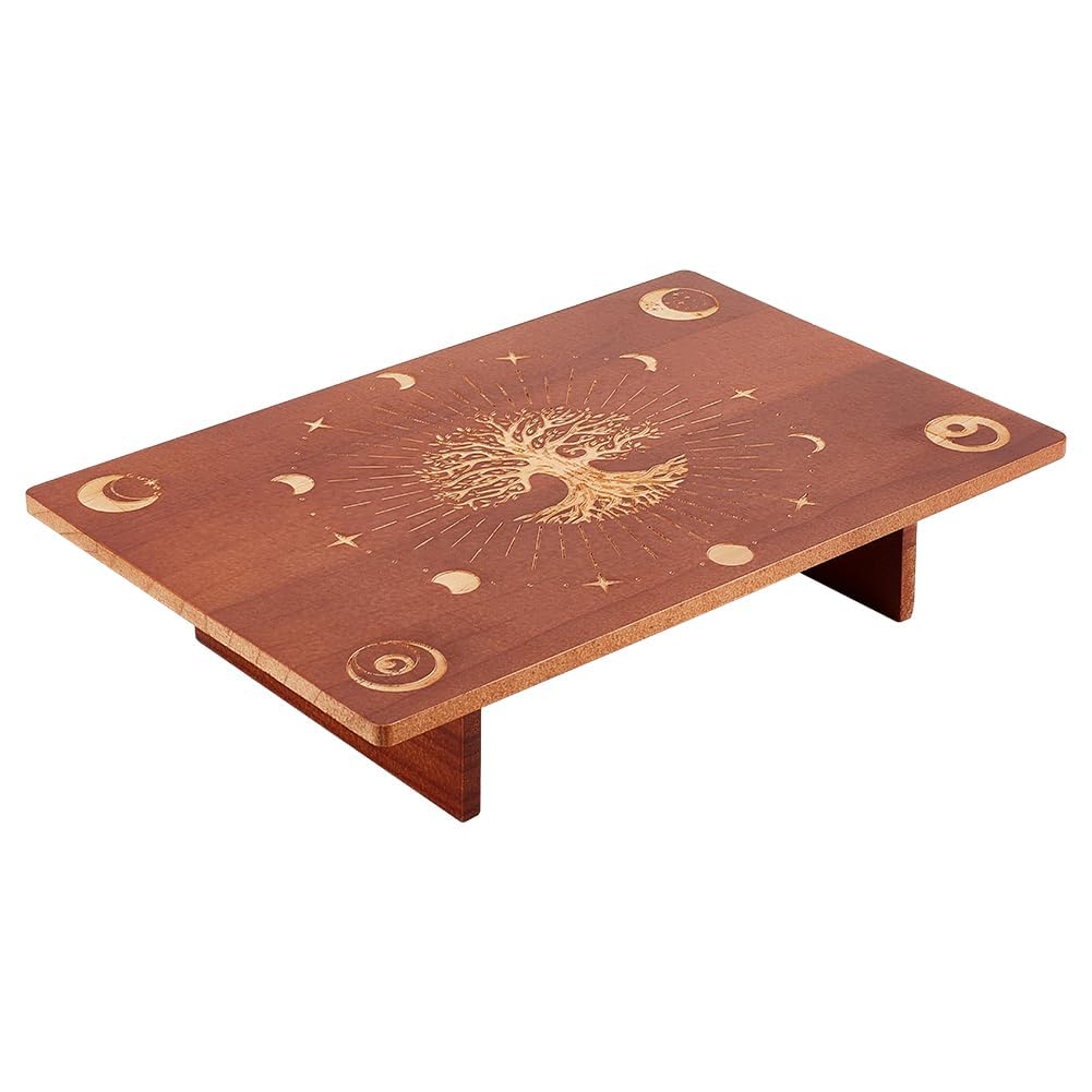 PandaHall Altar Table, Small Wooden Meditation Table Witchcraft Supplies