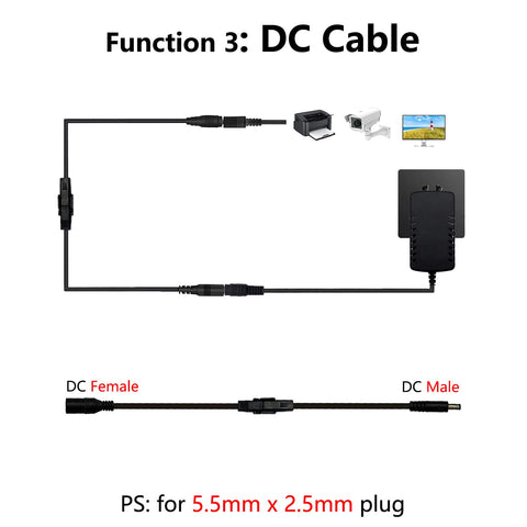 STAIGO DC to Flat-Round Pin Transformer Cable Used for Electric Recliner Lift Chair Sofa Transformer Power Supply Recliner Battery Transform Cable