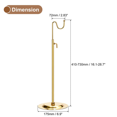 sourcing map Purse Display Stand Adjustable Tabletop Single Hook Handbag Rack Stainless Steel Bag Holder for Retail Boutique Store - Gold
